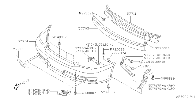 2003 Subaru Baja Cover Bmp Std SIALH Diagram for 57731AE51A