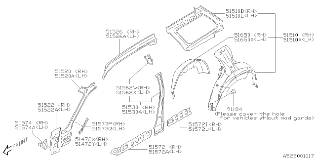 2000 Subaru Legacy Side Panel Diagram 2