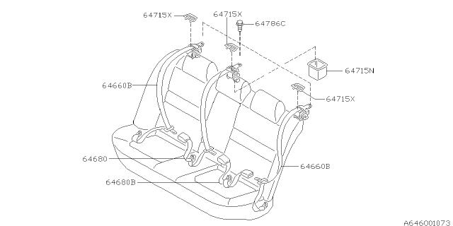 2004 Subaru Legacy Rear Seat Belt Diagram 3