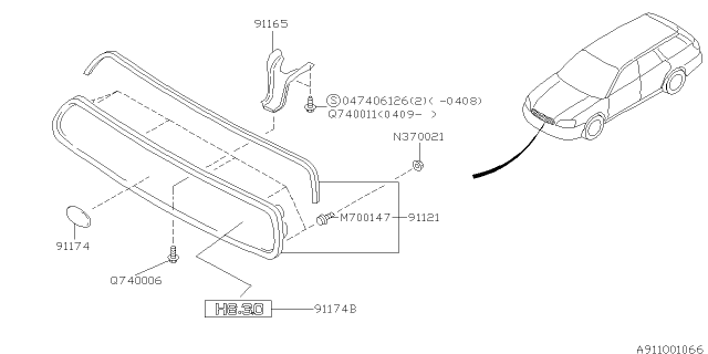 2004 Subaru Outback Front Grille Diagram