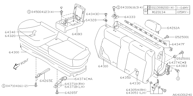 2006 Subaru Baja Rear Seat Diagram 6