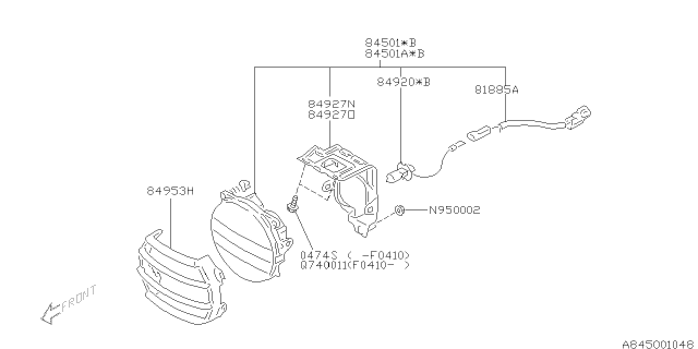 2001 Subaru Legacy Lamp - Fog Diagram 1