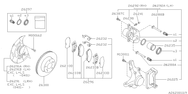 2001 Subaru Legacy Front Brake Diagram 1