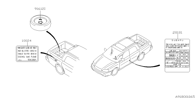 2004 Subaru Outback Label - Caution Diagram 1