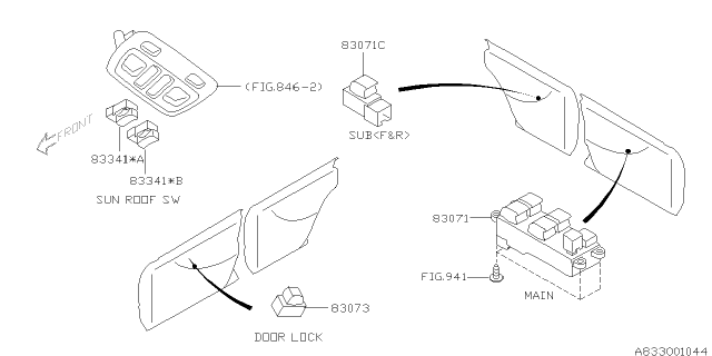 2004 Subaru Baja Switch - Power Window Diagram