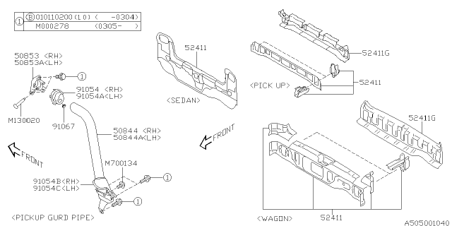 2003 Subaru Baja Body Panel Diagram 5