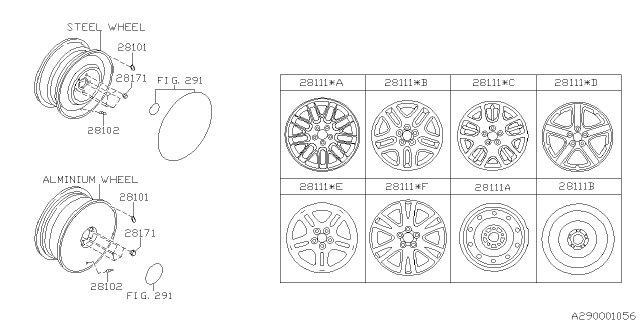 2001 Subaru Outback Disk Wheel Diagram