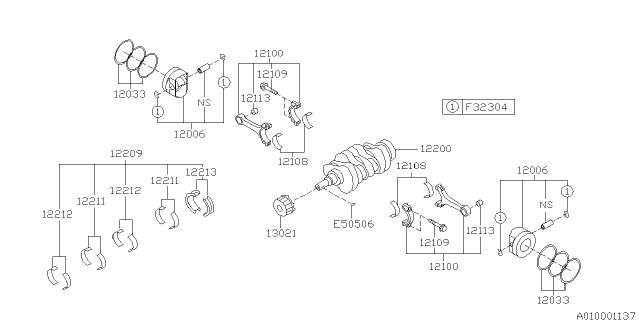 2004 Subaru Legacy Piston & Crankshaft Diagram 2