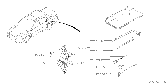 2005 Subaru Baja Tool Kit & Jack Diagram 3