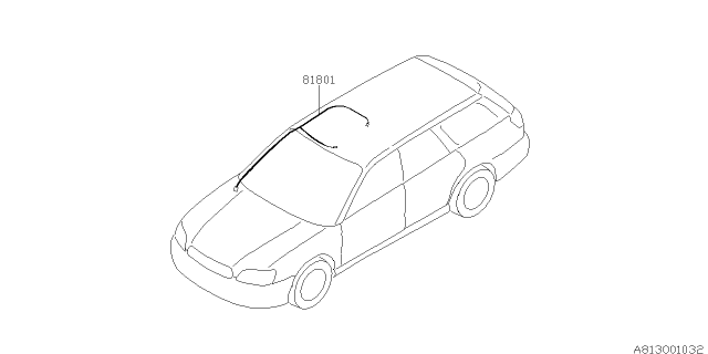 2003 Subaru Baja Cord Roof RH Diagram for 81801AE62A