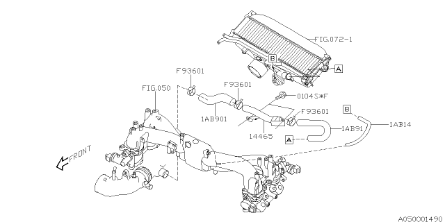 2004 Subaru Legacy Pipe Air Bypass Diagram for 14465AA062