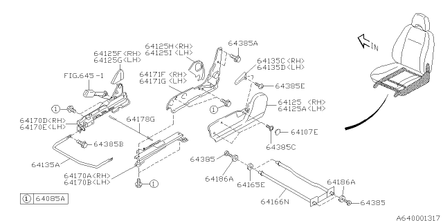 2002 Subaru Outback Cover (Hinge) L Diagram for 64115AE05AML