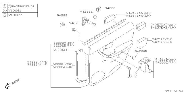 2004 Subaru Legacy Door Trim Diagram 2