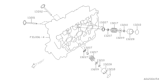 2004 Subaru Outback SHIM Valve Diagram for 13218AK230