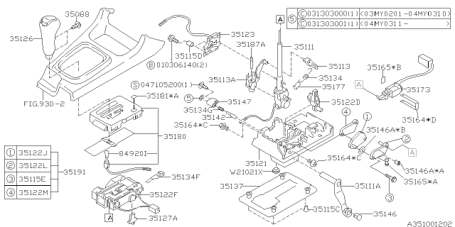 2003 Subaru Legacy Bolt SPACER Diagram for 35115FE000