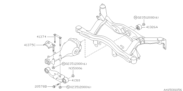 2004 Subaru Outback Differential Mounting Diagram