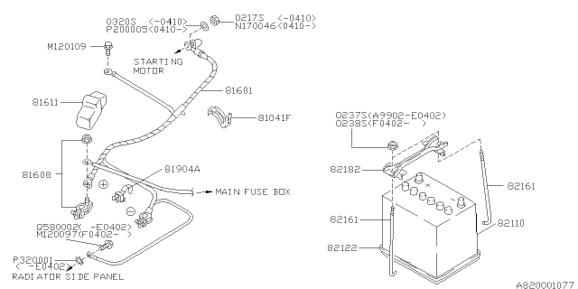 2006 Subaru Baja Battery Equipment Diagram