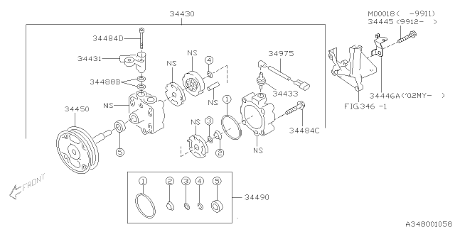 2003 Subaru Baja O Ring-Connector Diagram for 34439AE020