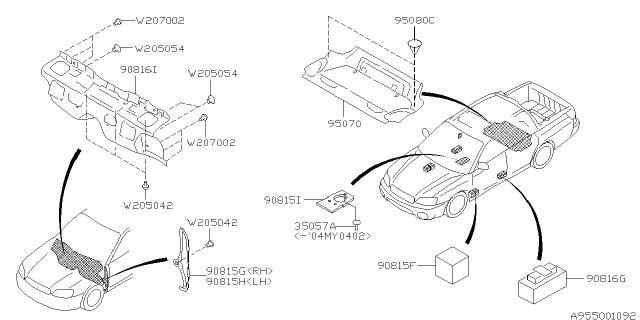 2005 Subaru Baja Floor Insulator Diagram 1