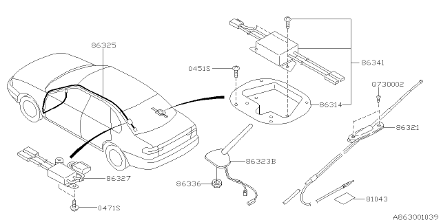 2004 Subaru Outback Noise SUPPRESSOR Diagram for 86341AE06A