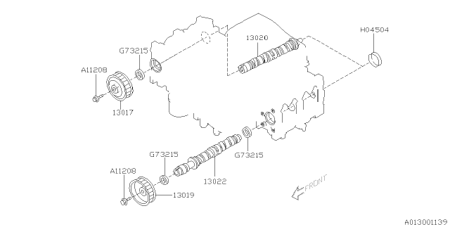 2003 Subaru Outback Camshaft & Timing Belt Diagram 1