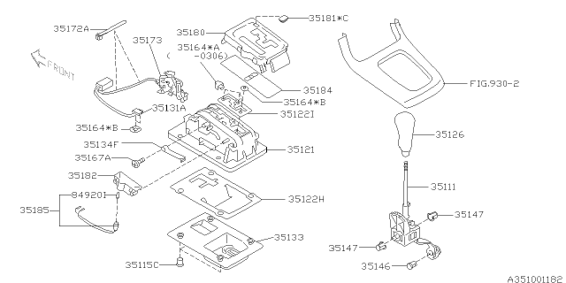 2003 Subaru Legacy Selector System Diagram 1