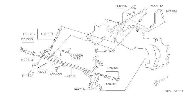 2000 Subaru Legacy Hose EVAPORATION Diagram for 99075AA04A