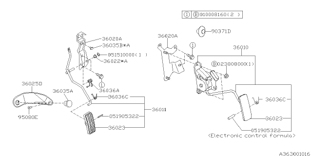 2001 Subaru Outback Pedal System Diagram 1