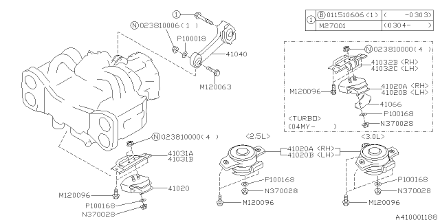 2003 Subaru Baja Engine Mounting Diagram 1