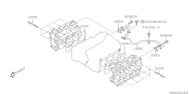 2004 Subaru Baja Gasket Cylinder Head 2 Diagram for 10944AA003