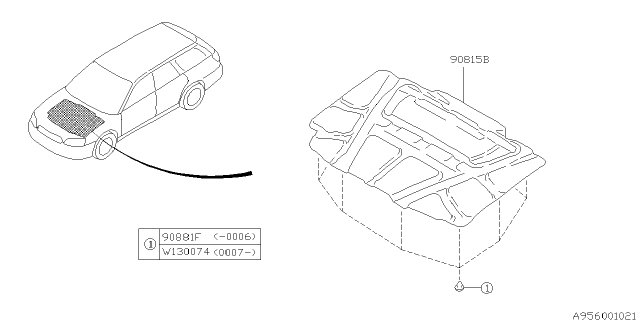 2001 Subaru Legacy Hood Insulator Diagram