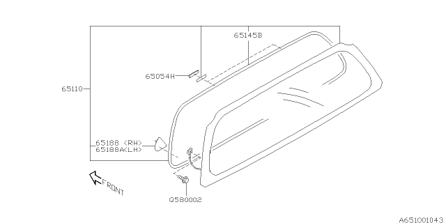 2006 Subaru Baja Rear Window Diagram 1