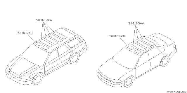 2003 Subaru Legacy Roof Insulator Diagram