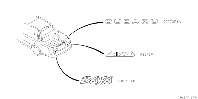 2003 Subaru Outback Letter Mark Diagram 1