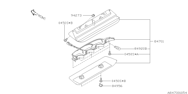 2004 Subaru Legacy High Mount Third Brake Tail Light Harness Diagram for 84701AE08A