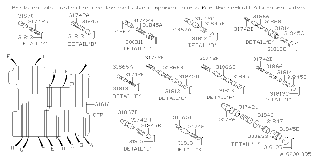 2000 Subaru Legacy Valve SPOOL Diagram for 31867AA100