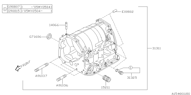 2002 Subaru Outback Automatic Transmission Case Diagram 4