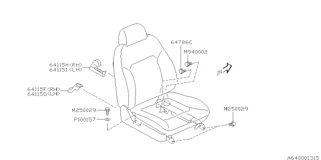 2004 Subaru Legacy Front Seat Diagram 2