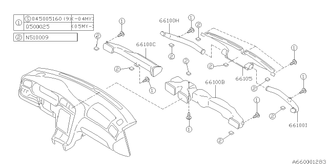 2003 Subaru Legacy Instrument Panel Diagram 2