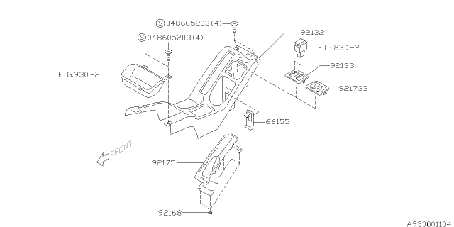 2000 Subaru Legacy Console Box Diagram 1