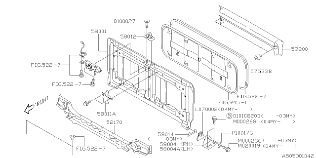 2000 Subaru Legacy Body Panel Diagram 9