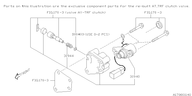 2004 Subaru Legacy Spring Transfer Valve Diagram for 31944AA100