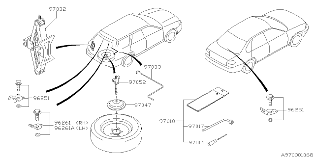 2000 Subaru Legacy Child Anchor Set RH Diagram for 96261AE020