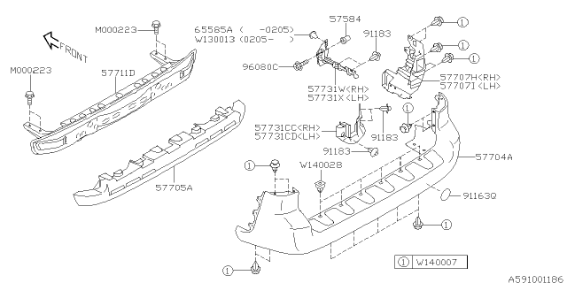 2003 Subaru Legacy Rear Bumper Diagram 1