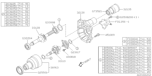 2003 Subaru Baja Manual Transmission Transfer & Extension Diagram 1