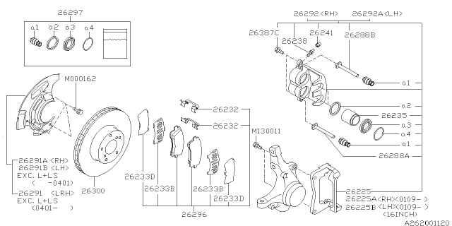 2001 Subaru Legacy Front Brake Diagram 2