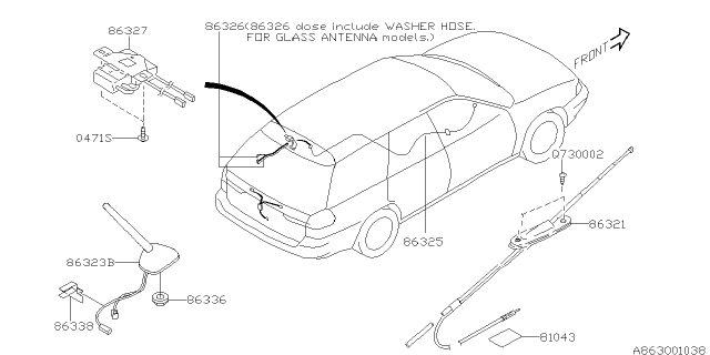 2004 Subaru Baja Audio Parts - Antenna Diagram 3