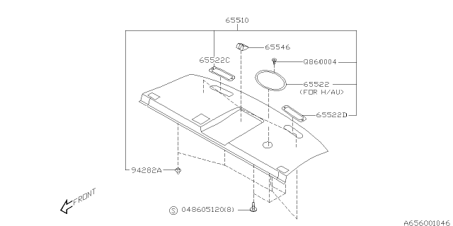 2001 Subaru Outback Luggage Shelf Rear Diagram