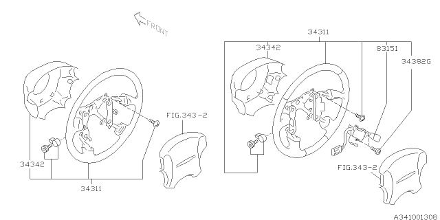 2004 Subaru Outback Lower Cover Diagram for 34317AE080