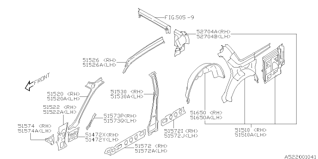 2002 Subaru Legacy Side Panel Diagram 3